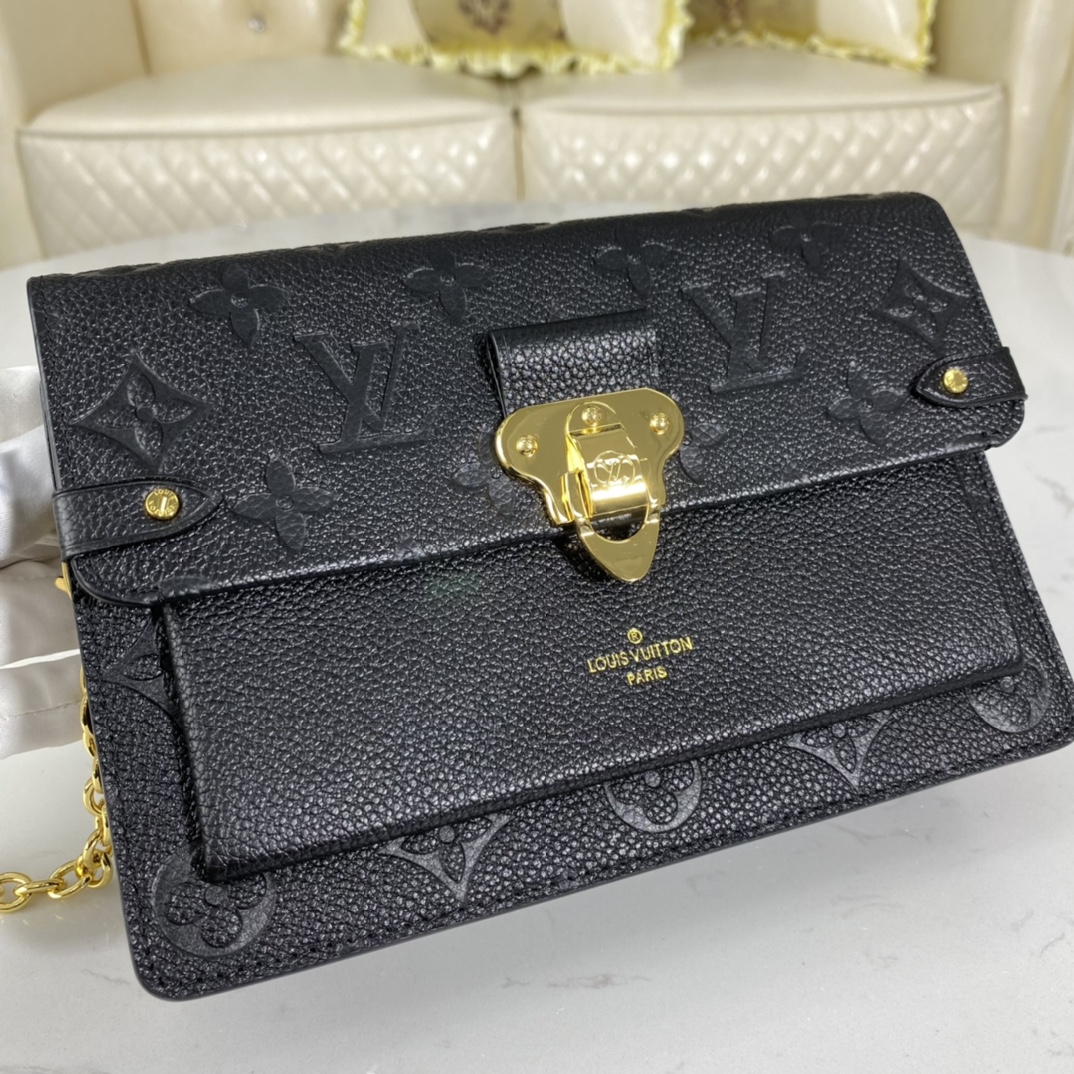 Louis Vuitton VAVIN CHAIN WALLET Handbag Monogram Empreinte M67839 Black